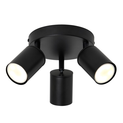 (Spotlight Plate, Black) Litecraft Tanner Spotlights Ceiling 3 Lights