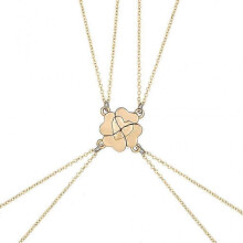 (Gold-color) 4Pieces/set Magnet Stone BFF Friendship Heart Pendant Chain Choker Necklace