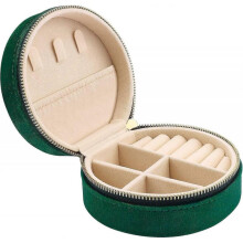 Mini Velvet Travel Jewelry Box, Travel Jewelry Box Organizer, Small Jewelry Storage Box for Rings, Earrings, Necklaces, Bracelets, Blue