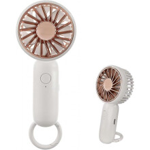 (White) Mini Handheld Fan with Buckle, Small Portable Lightweight Makeup Rechargeable USB Fan for Fashion Girls Women Men Indoor Outdoor