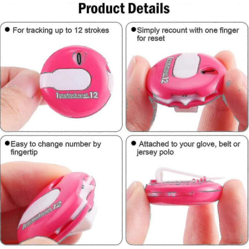 3pcs Golf Score Counter Mini Golf Stroke Counter with One Touch Reset  -Sy 2