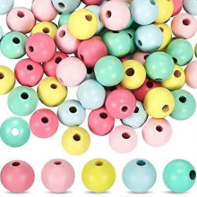 Easter Wooden Beads Wooden Beads for Crafts Large Wooden Beads Round Spacer Bead Farmhouse Wooden Bead Fo