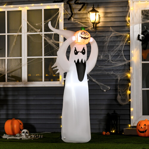 Homcom HOMCOM LED Floating Ghost Pumpkin Halloween Decoration Mains Powered Vivid 6FT