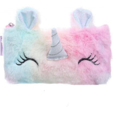 1 Pcs Unicorn Pencil Case Plush Unicorn Pouch Cute Makeup Bag Cosmetic Pouch Bag Large Stationery Pouch for Girl Child School Home Use
