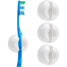 4Pcs Toothbrush Holder with Suction Cup,Wall-Mounted Toothbrush Hook Plug Holder,Multi-Function Wall Storage Hook for Toothbrush