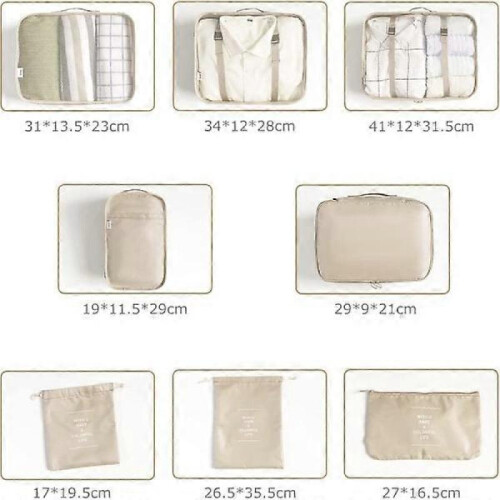 8 piece set waterproof suitcase Organizer 1