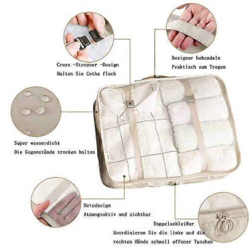 8 piece set waterproof suitcase Organizer 2