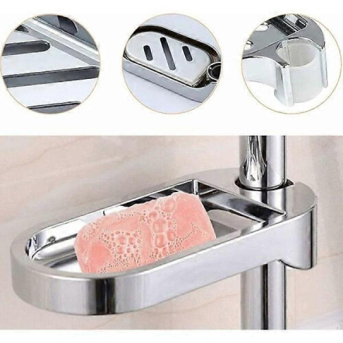 2pcs No Drilling Shower Shelf, ABS Plastic Shower Soap Dish, Display 1