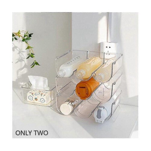 2 Pack Container Organizer Holder, Kitchen Pantry, Refrigerator Tissue And Storage Bin, Stackable 1