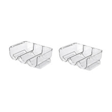 2 Pack Container Organizer Holder, Kitchen Pantry, Refrigerator Tissue And Storage Bin, Stackable