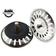 2PCS Universal Basket Drain 8cm Stainless Steel Sink Strainer Filter Double Layer Sink Stopper Sink Drainer