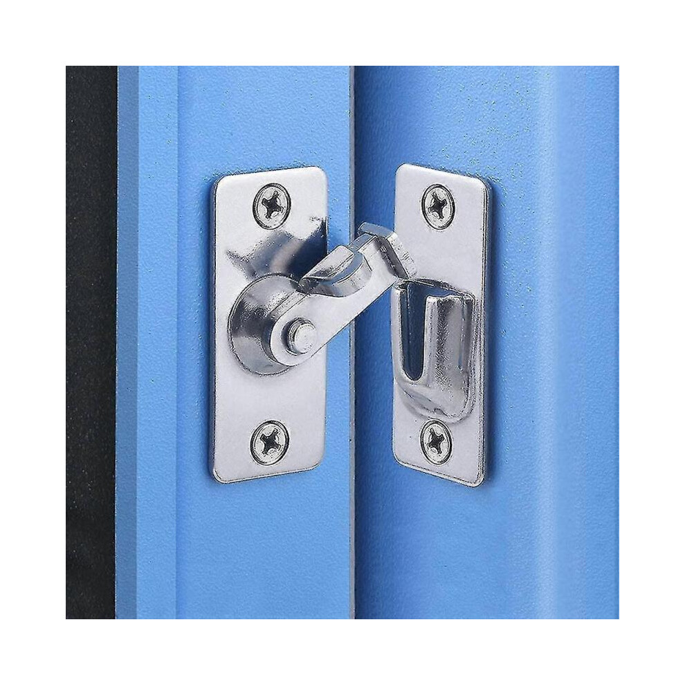 Door Hasp Latch 90 Degree, Stainless Steel Safety Angle Locking Latch for Push/sliding/barn Door, Satin Nickel