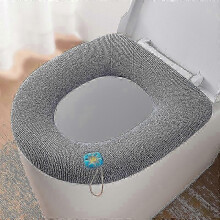 Toilet Mat Thickened Handle Tiktok Toilet Lid Same Color Stain-Resistant Series Toilet Cover (Bluish Gray)