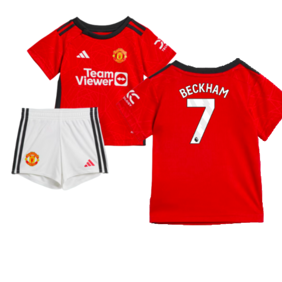 Adidas (12-18 Months) 2023-2024 Man Utd Home Baby Kit (Beckham 7)