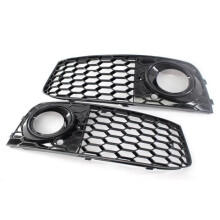 Schwarz – Waben-Frontgrill für Audi A4 B8 2008–2012, 2 Stück