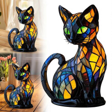 Cat Lamp Vintage Cat Dyed Resin Lamp Lovers Of Animal Lamp Vintage Lamp