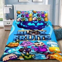 (10, 135x200cm 2pcs) Cartoon game B-blox fruits bedding set single double king size,3D Printing Duvet Cover Pillowcase comforter set birthday gift