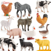 (Poultry Set ) Miniature Animal Farm Figures With Poultry And Livestock For Children Playroom