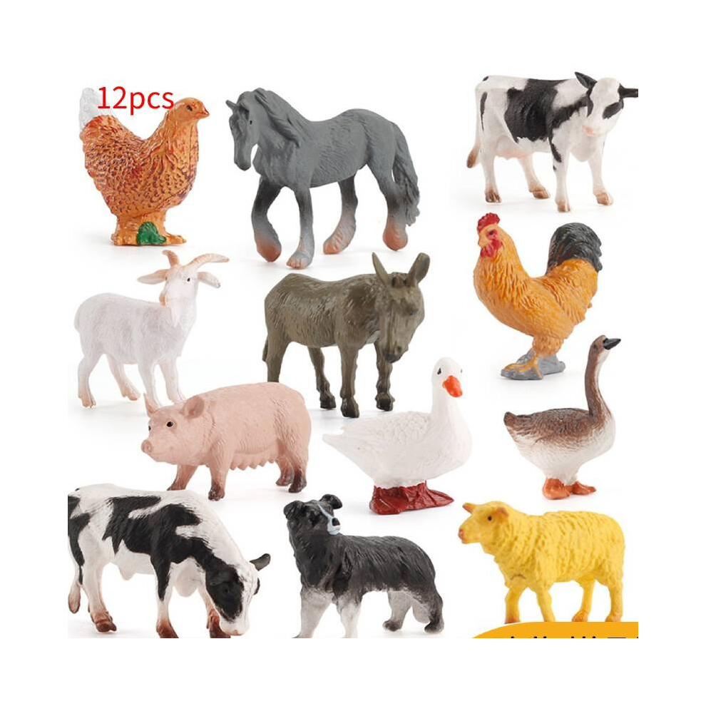(Poultry Set ) Miniature Animal Farm Figures With Poultry And Livestock For Children Playroom