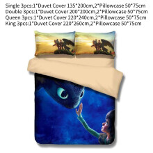(Single) How To 3pcs Train Your Dragon Printed Bedding Quilt Duvet Set Pillowcase Cover