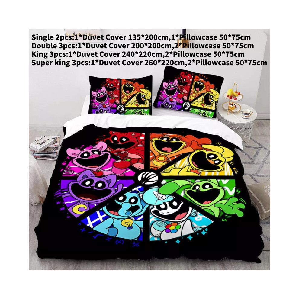(Style 1, Single) Critters Smiling Duvet Cover Pillowcase Single Double King Set Gift Bedding