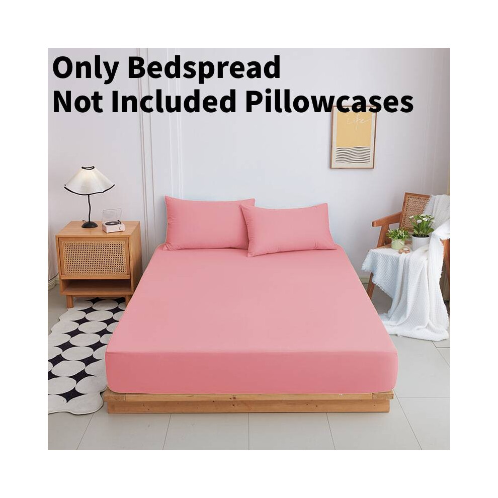 (Pink, 90*200cm) Mattress Solid Color Protector Pillowcase Bedspread Set Textile Accessories Home