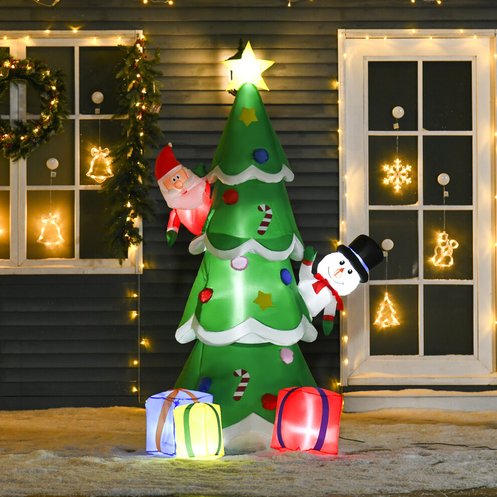 Homcom 7Ft Christmas Inflatable Tree Led Lighted Indoor Outdoor Decoration