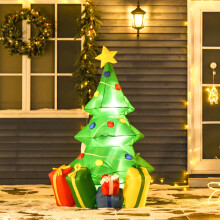 HOMCOM 5FT Inflatable Christmas Tree Xmas Airblown Holiday Decoration Outdoor