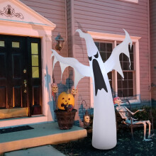 HOMCOM 1.8m Inflatable Ghost - Light-Up LED, IP44 Weather-Resistant, Internal Fan, Includes Stakes & Sandbag (844-173V70)