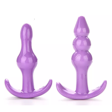 2PC Anal Butt Plug Set - Flexible Soft Silicone Beads for Beginners