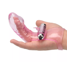 G Spot Finger Sleeve Vibrator - Ribbed Bullet Dildo for Women