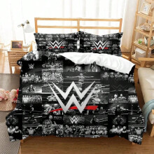 (3, 135x200cm 2pcs) 3D Print WWE EAW Duvet Cover Wrestling Game WWE EAW Bedding Set Comforter Bed Set Quilt Cover Pillowcase,King Queen Twin Size