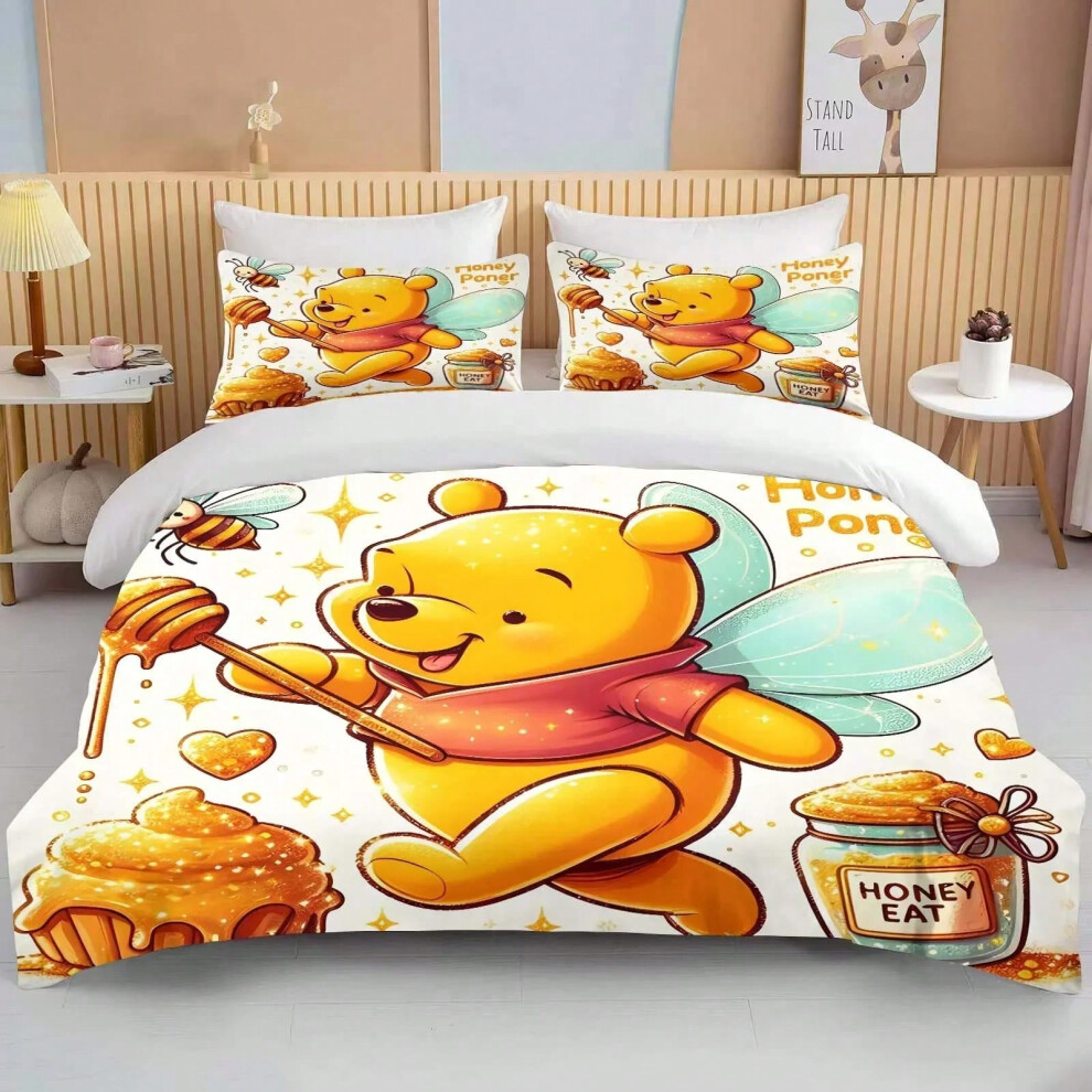 Etechmart (7, Eu Double 200X200cm) Winnie The Pooh Comforter Bedding Sets Quilt Cover Bed Cover Duvet Cover Pillow Case 2-3 Pieces Sets Kids Adult Size Home Dec