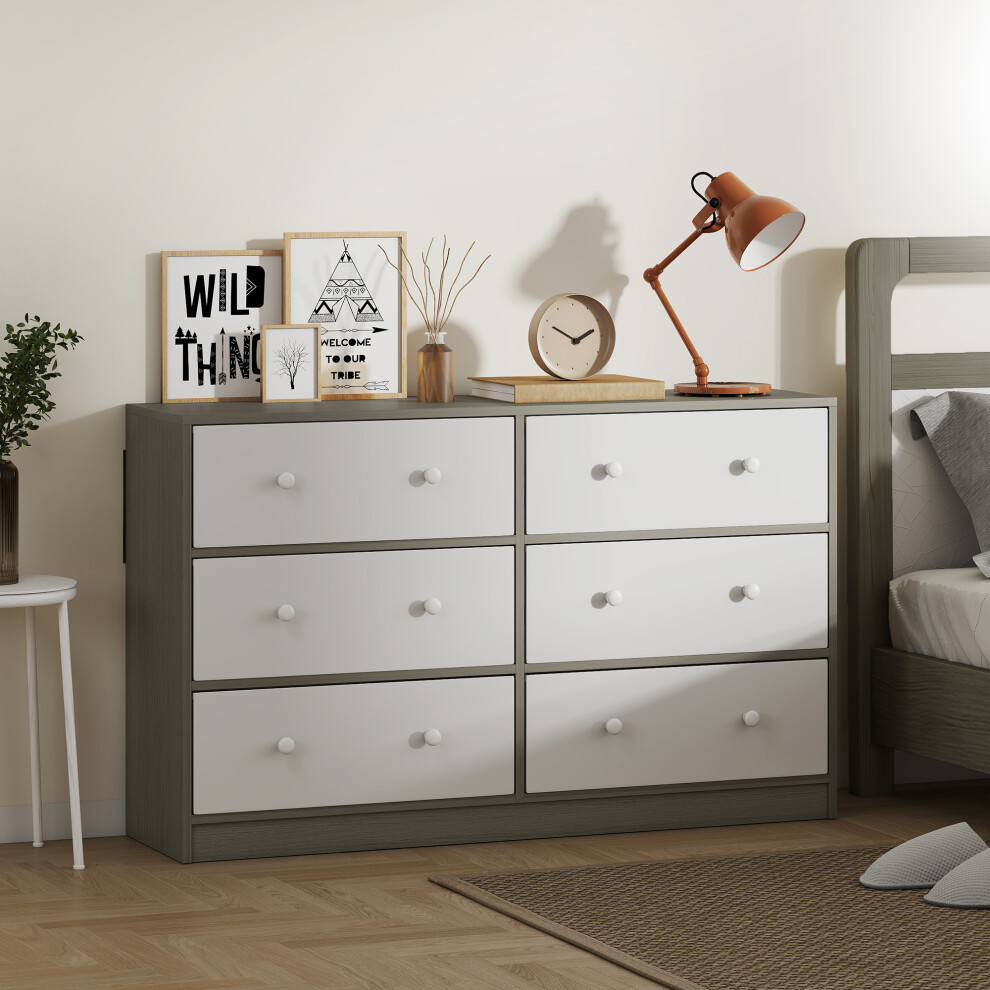 Homcom Unisex White Chest Of Drawers, Drawer Dresser For Bedroom In - Image 4