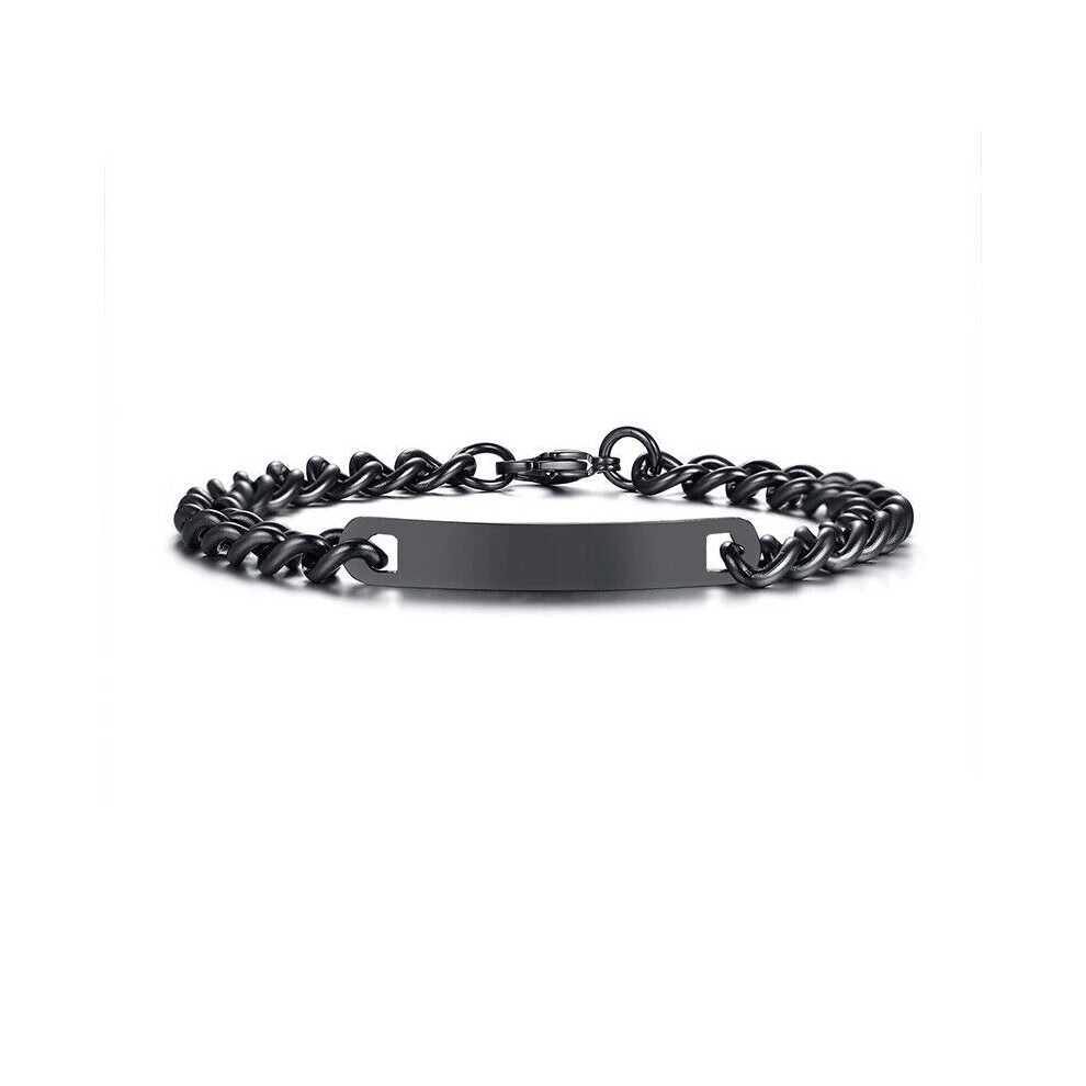 (Black,Women, BLOOD THINNER) Personalized Medical Bracelet Emergency Engraving Men Women Alert ID Bangle New