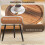 Homcom HOMCOM Modern End Side Table, Round Coffee Table, Chestnut Wood Effect 4