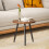 Homcom HOMCOM Modern End Side Table, Round Coffee Table, Chestnut Wood Effect 1