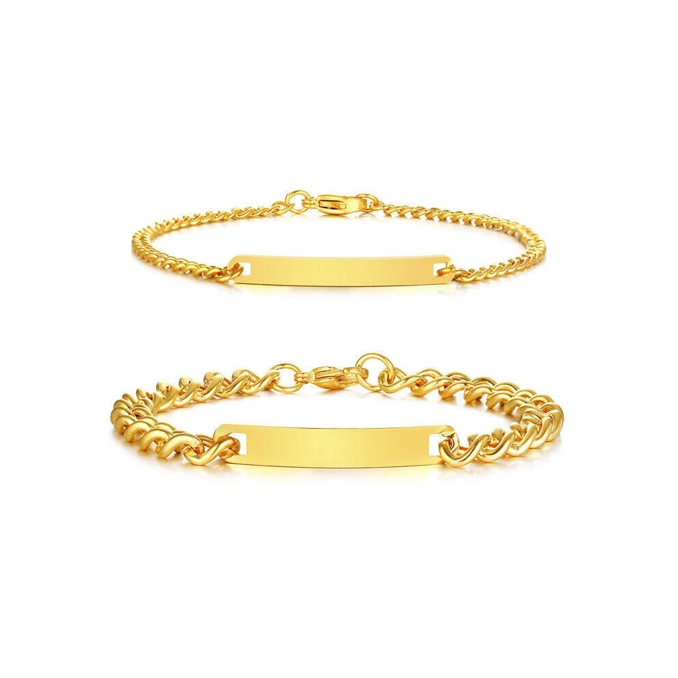 (Gold,Women, BLOOD THINNER) Personalized Medical Bracelet Emergency Engraving Men Women Alert ID Bangle Hot