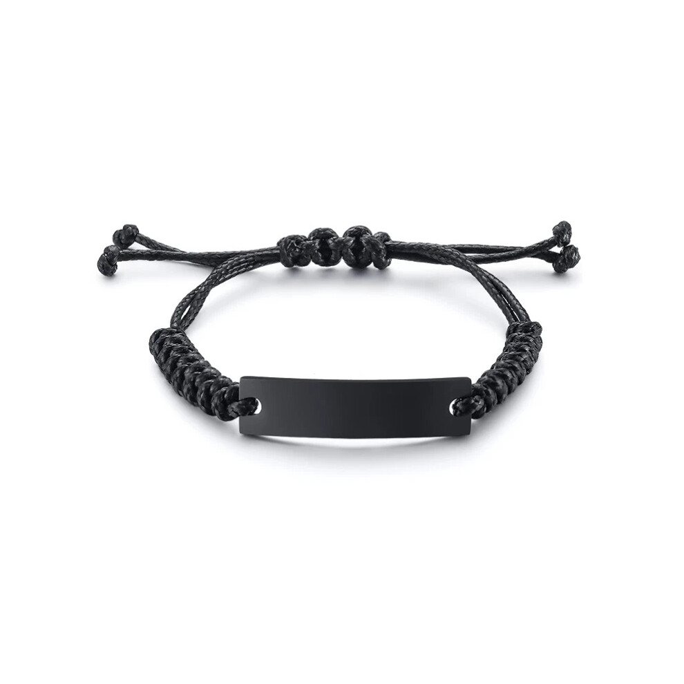 Black (, Asthma) Personalized Medical Alert Id Bracelet Braided Wristband Free Engraving Hot