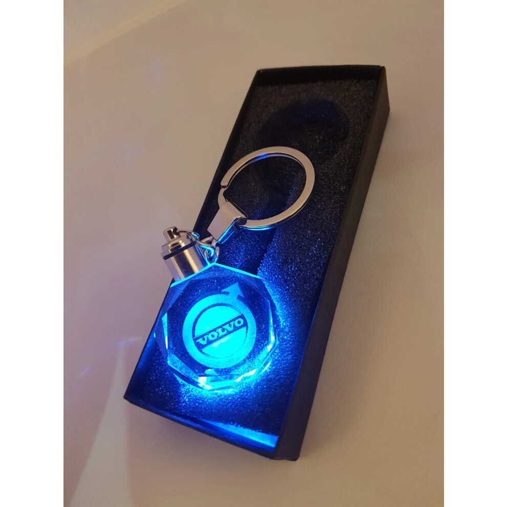 For Volvo Led Keyring Brand New Boxed Gift Changing Keyring Car Key Chain Keyfob Light