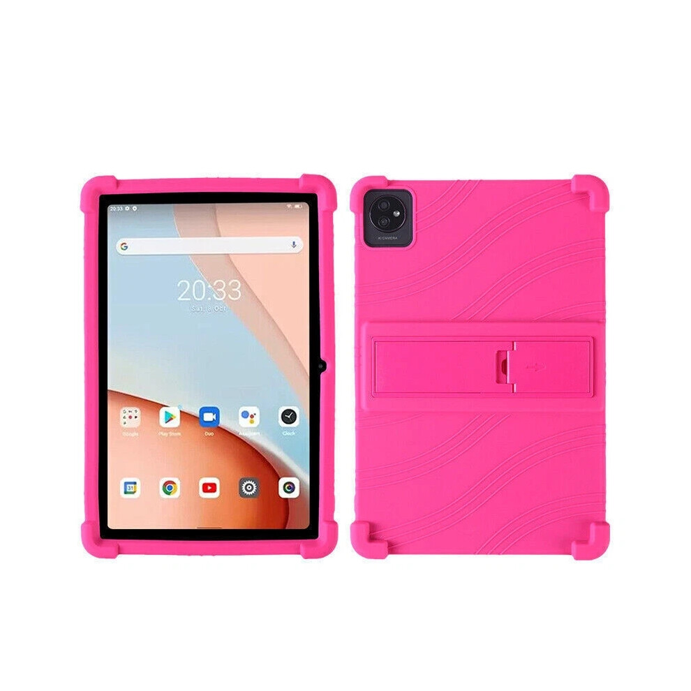 (Rose For Blackview Tab 7 Wifi 10.1) Shockproof Case For Blackview Tab 7 Wifi 10.1'' Soft Silicone Tablet Stand Cover Red 6963793742493