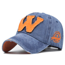 (Blue) Cap Duck Tongue Vintage W 3d Embroidered Cotton Alphabet Design Baseball Cap