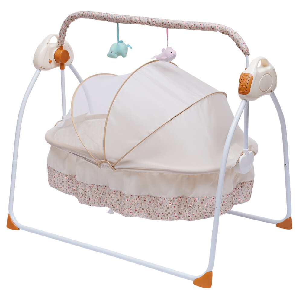(Khaki) Electric Baby Cradle for Infant Newborn Baby  (0-18 Months)