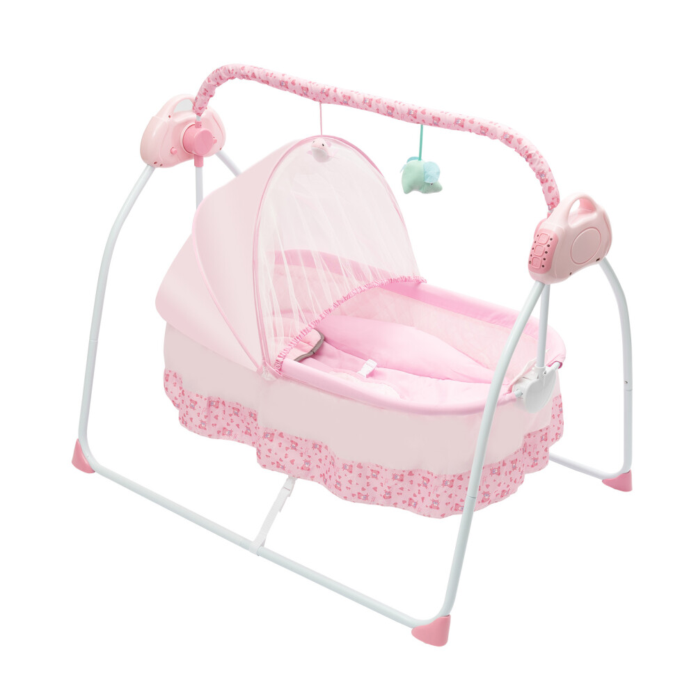 (Pink) Electric Baby Cradle for Infant Newborn Baby  (0-18 Months)