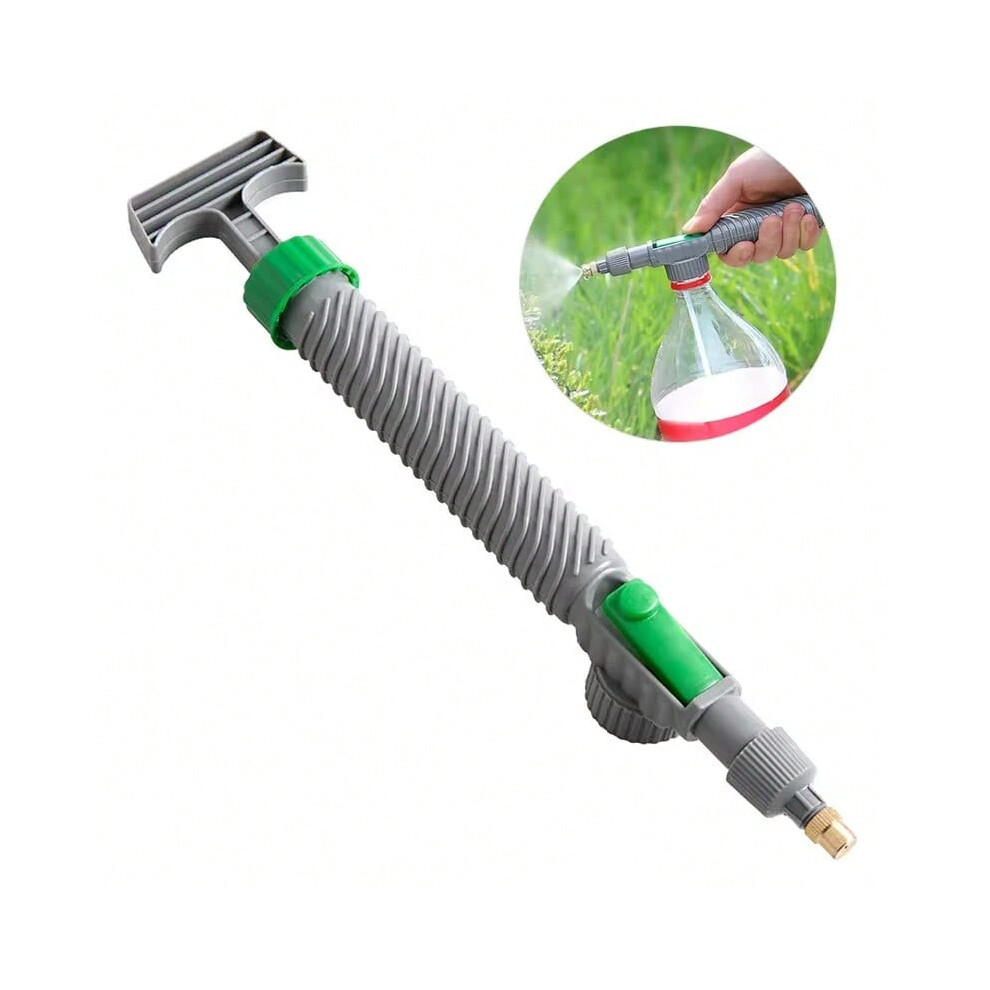 (Gray) High Pressure Air Pump Manual Sprayer Adjustable Drink Bottle Spray Head Nozzle Garden Watering Tool Sprayer Agriculture Tools