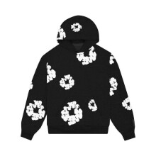 (XL, black) Women's And Men's Hoodie Casual Print Retro Large Pullover Long-sleeved Sweatshirt
