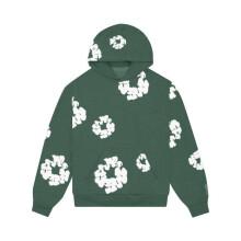 (L, green) Women's And Men's Hoodie Casual Print Retro Large Pullover Long-sleeved Sweatshirt