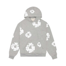 (XL, gray) Women's And Men's Hoodie Casual Print Retro Large Pullover Long-sleeved Sweatshirt