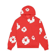 (XL, red) Women's And Men's Hoodie Casual Print Retro Large Pullover Long-sleeved Sweatshirt