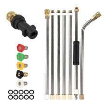 Water Spray Lance for Karcher K Series Car Washer Metal Jet Powerful Auto Cleaning Tool with 5 Quick Nozzles Extension Wand Nozzle Roof Cleaner